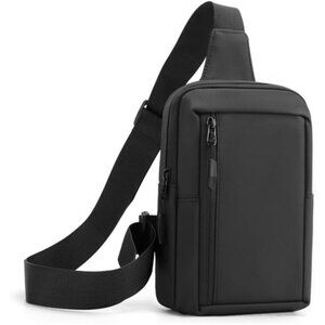 Black Crossbody Bag Fanny Packs for Men Women Iphone Carrier Passport Holder